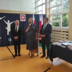 Władze szkoły na uroczystości zakończenia roku szkolnego w Będzinie.
