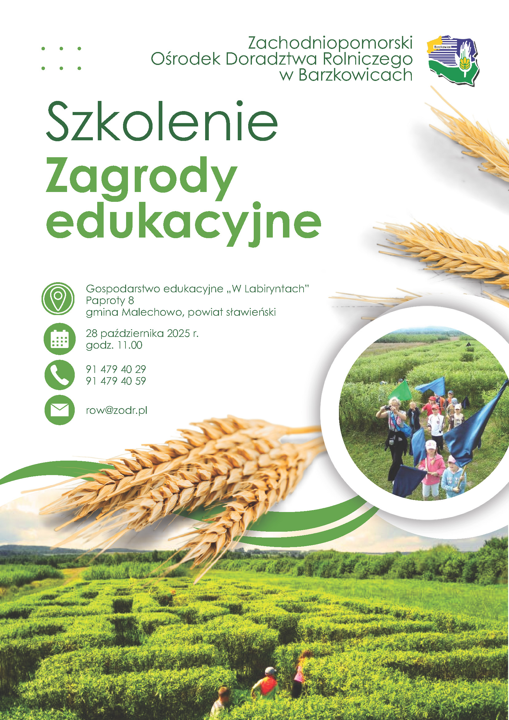 Szkolenie Zagrody edukacyjne w Barzkowicach: 28 października 2025 r. o 11:00