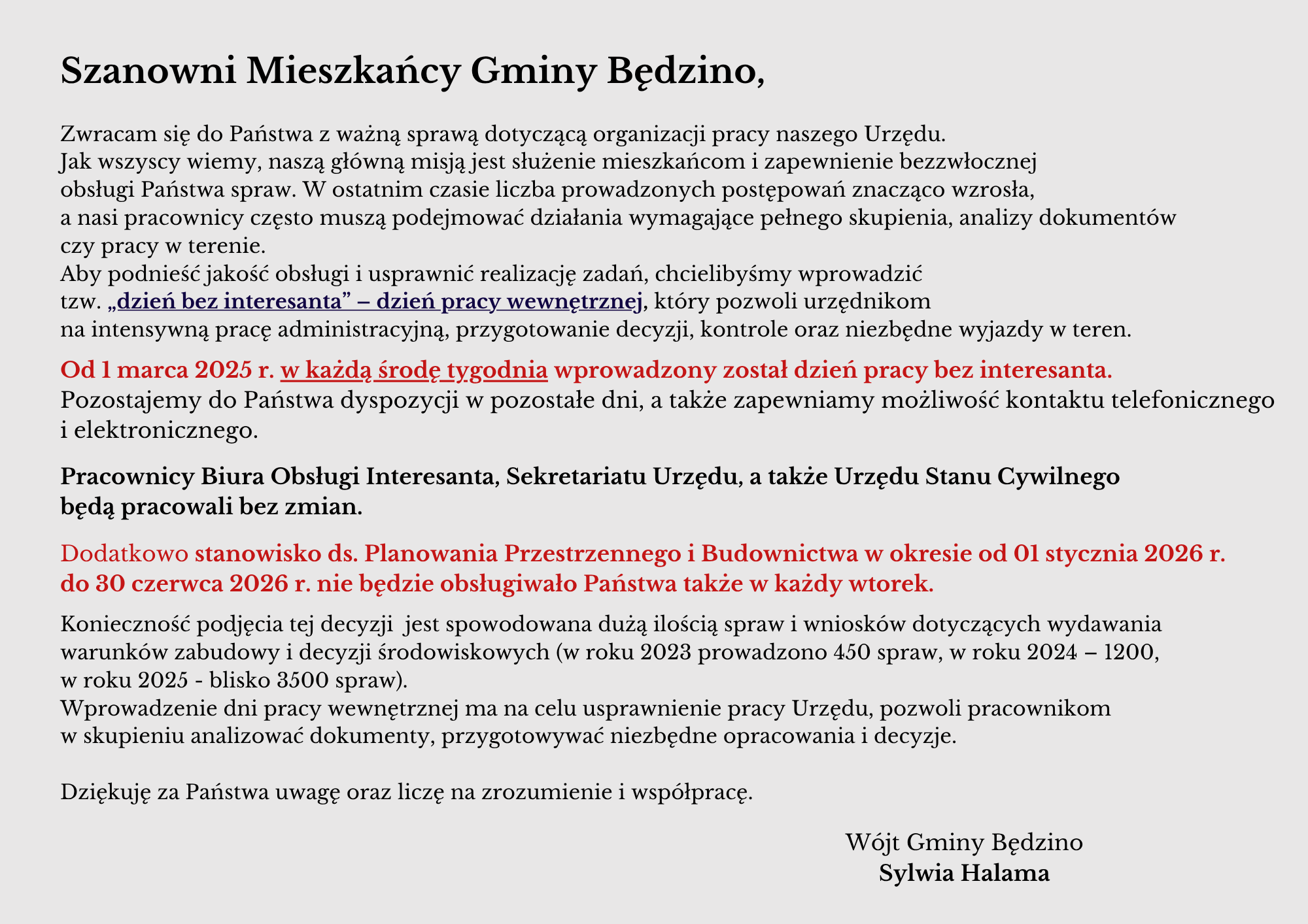 dzień bez interesanta