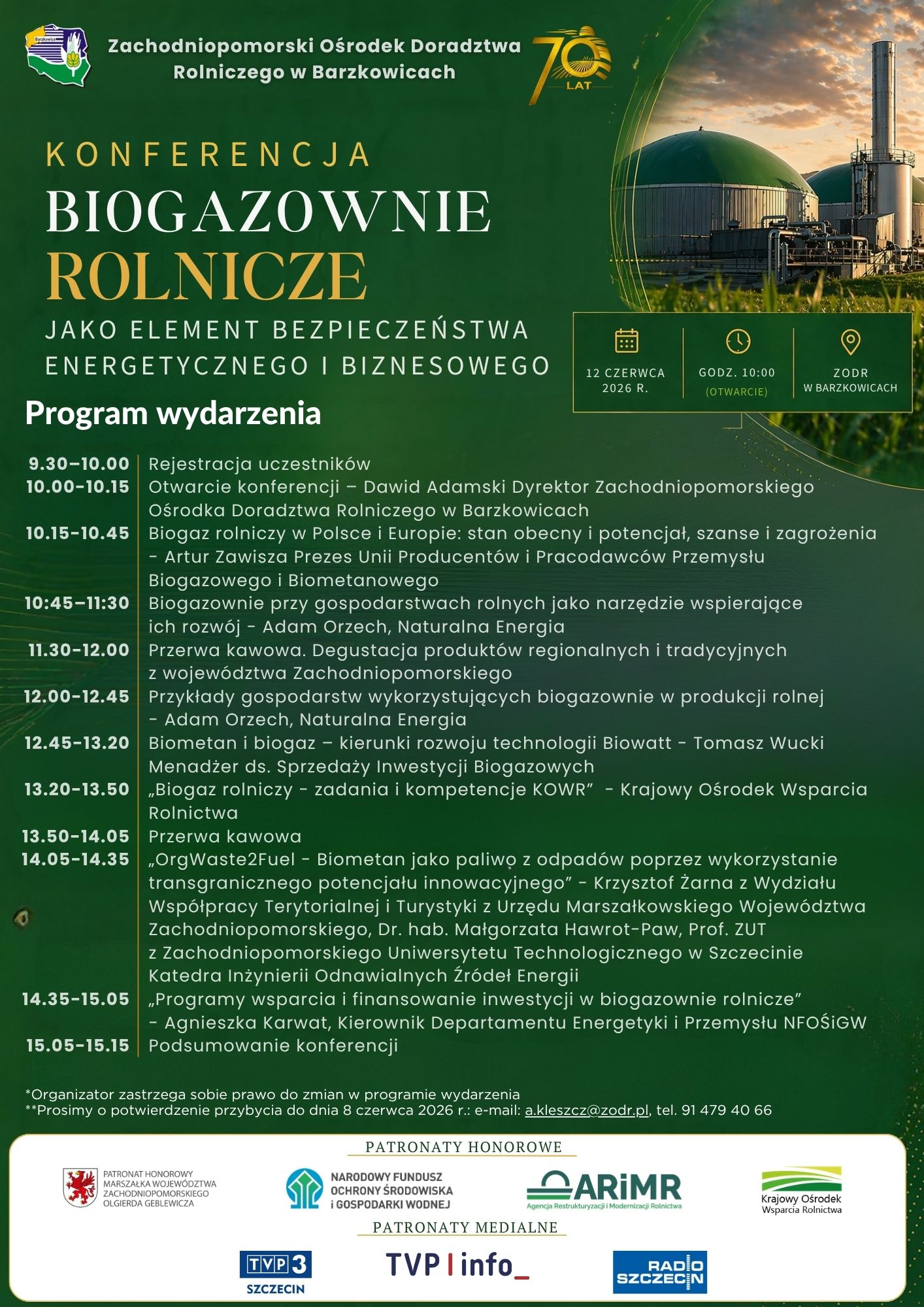 Konferencja Biogazownie rolnicze jako element bezpieczeństwa energetycznego i biznesowego