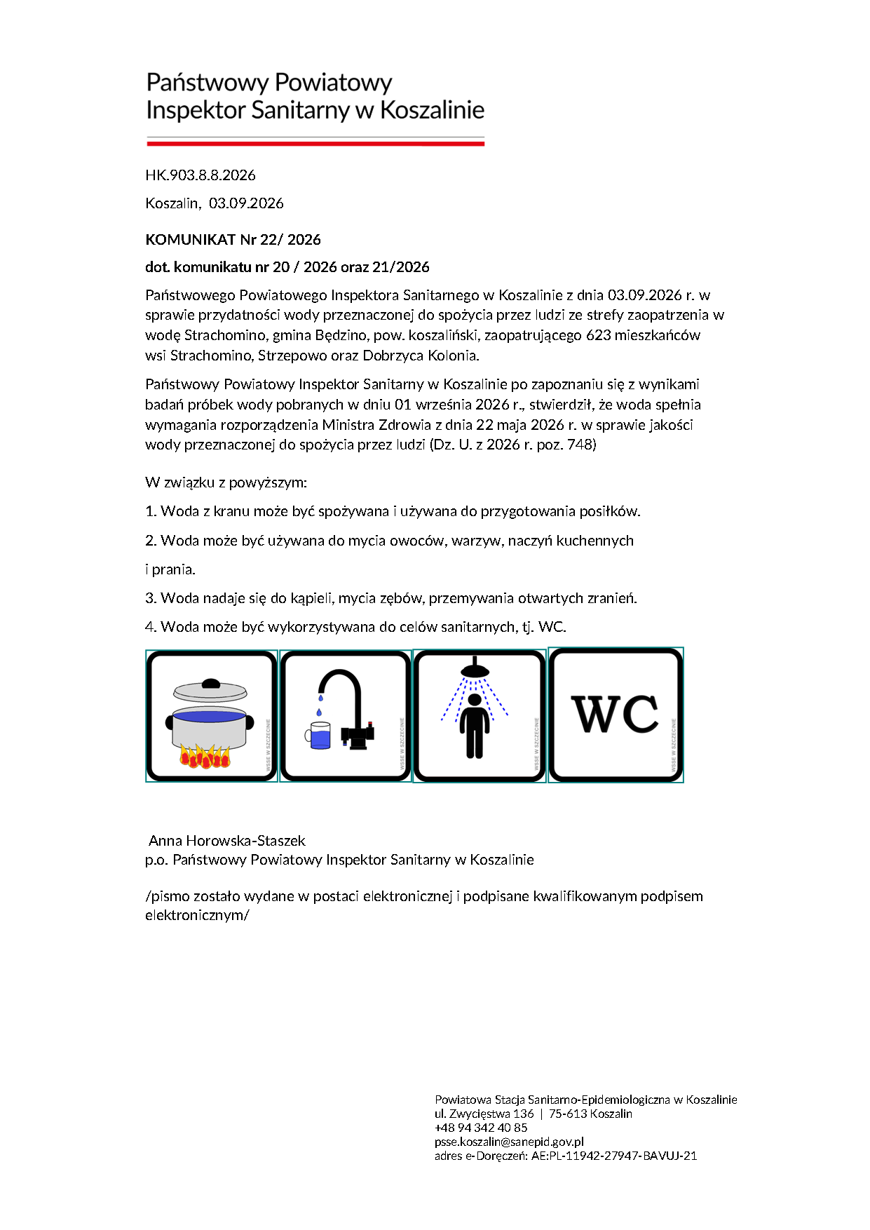Komunikat_o_przydatnosci_wody_ komunikat woda Strachomino