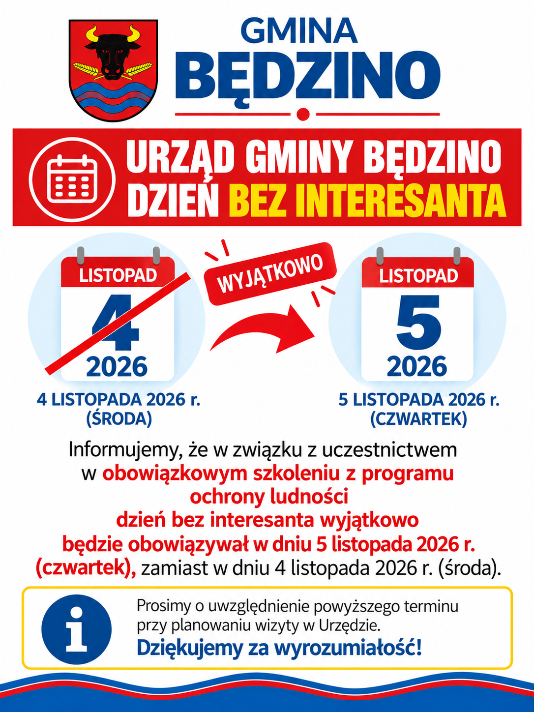 zmiana terminu dnia bez interesanta